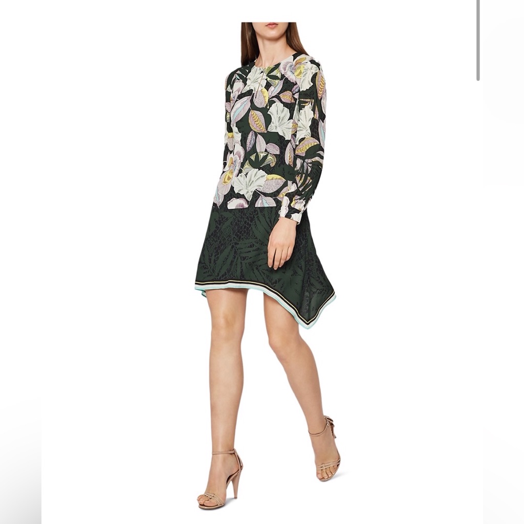 Reiss Multicolor Floral Long Sleeve Dress